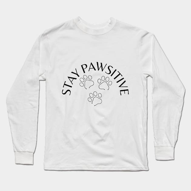 Stay positive | Cute cat design Long Sleeve T-Shirt by Fayn